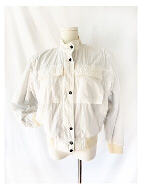 Vintage Lizwear sailing jacket striped cotton Shoulder Pads Sz Medium